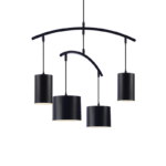 ΚΡΕΜΑΣΤΟ ΦΩΤΙΣΤΙΚΟ 4ΧΕ27 ΜΑΥΡΟ ΜΕΤ/ΚΟ Φ60XH150CM ESCALA ACA DECOR – DCR39219
