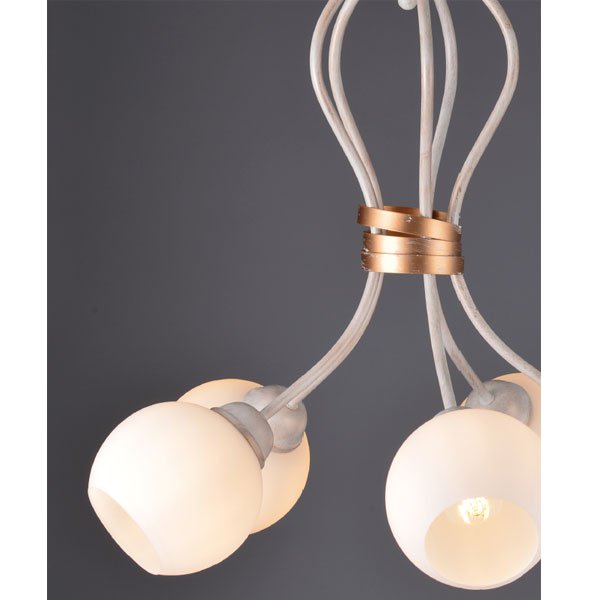 Φωτιστικό Οροφής 3xE27 Ø530 Μέταλλο-Γυαλί Λευκό-Χρυσό ACA DECOR – DL11693C
