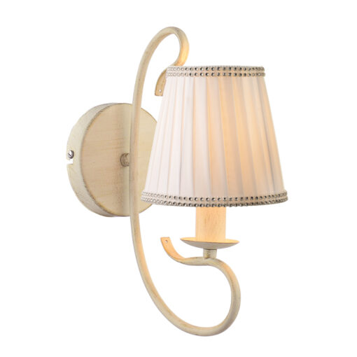 Απλίκα 1XE14 ΠΑΤΙΝΑ – Λευκό Αμπαζούρ 22,9ΧΗ31,3cm ACA DECOR   – DL7611C