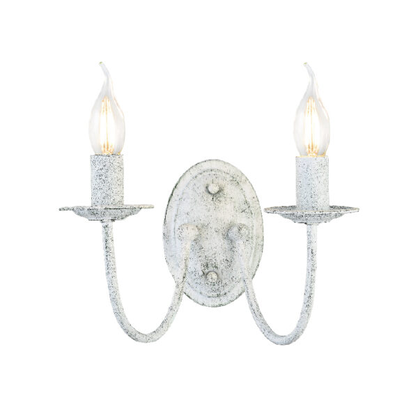 Επιτοίχιο Φωτιστικό 2ΧΕ14 Μεταλλικό Λευκό Πατίνα Πράσινο ACA DECOR  – DL9312WAG