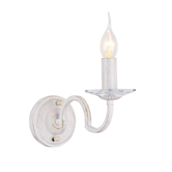 Επιτοίχιο 1ΧΕ14 Μέταλλο-Κρύσταλλο Λευκό-Χρυσό ACA DECOR   – DL9361WWG