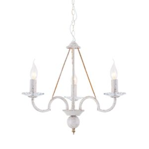 Κρεμαστό Φωτιστικό Οροφής 3xE14 Ø510 Μέταλλο-Κρύσταλλο Λευκό-Χρυσό ACA DECOR – DL9363PWG