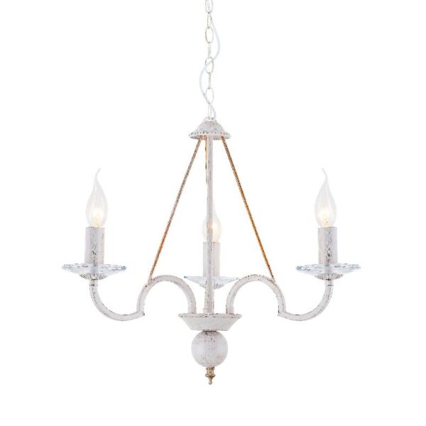 Κρεμαστό Φωτιστικό Οροφής 3xE14 Ø510 Μέταλλο-Κρύσταλλο Λευκό-Χρυσό ACA DECOR – DL9363PWG