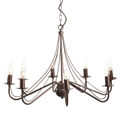 Κρεμαστό Φωτιστικό 8ΧΕ14 Μεταλλικό Καφέ – Μαύρο ACA DECOR – DLA0018