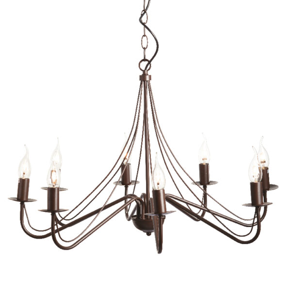 Κρεμαστό Φωτιστικό 8ΧΕ14 Μεταλλικό Καφέ – Μαύρο ACA DECOR – DLA0018