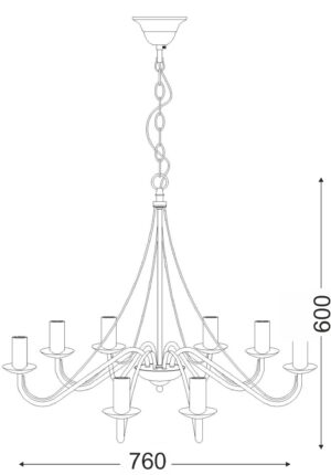 Κρεμαστό Φωτιστικό 5ΧΕ14 Μεταλλικό Καφέ – Μαύρο ACA DECOR – DLA0015