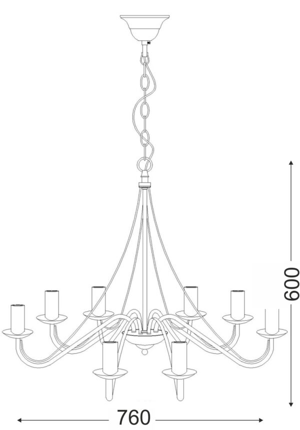 Κρεμαστό Φωτιστικό 5ΧΕ14 Μεταλλικό Καφέ – Μαύρο ACA DECOR – DLA0015