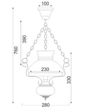 Κρεμαστό Φωτιστικό 1ΧΕ27 Μεταλλικό Μαύρο – Ασημί Λευκό Γυαλί – Ξύλο ACA DECOR  – DLA0411