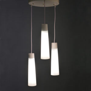 Κρεμαστό Φωτιστικό 3ΧΕ27 Ροζέτα Λευκό Γυαλί+Μέταλλο Φ325 ACA DECOR  – DLA11423A