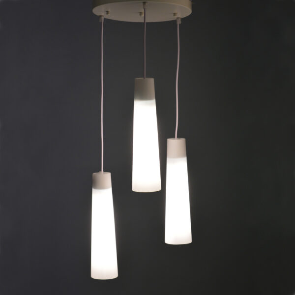 Κρεμαστό Φωτιστικό 3ΧΕ27 Ροζέτα Λευκό Γυαλί+Μέταλλο Φ325 ACA DECOR  – DLA11423A