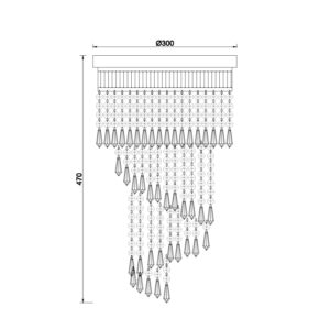 Κρεμαστό Φωτιστικό 5ΧΕ14 Σατέν Νίκελ Μέταλλο + Κρύσταλλο ACA DECOR  – DLA12225