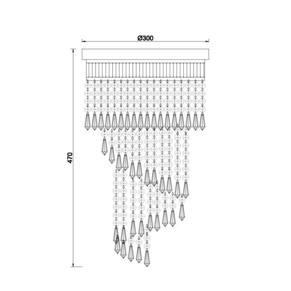 Κρεμαστό Φωτιστικό 5ΧΕ14 Σατέν Νίκελ Μέταλλο + Κρύσταλλο ACA DECOR  – DLA12225