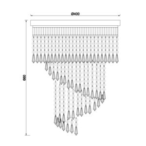 Κρεμαστό Φωτιστικό 7ΧΕ14 Σατέν Νίκελ Μέταλλο + Κρύσταλλο ACA DECOR  – DLA12227