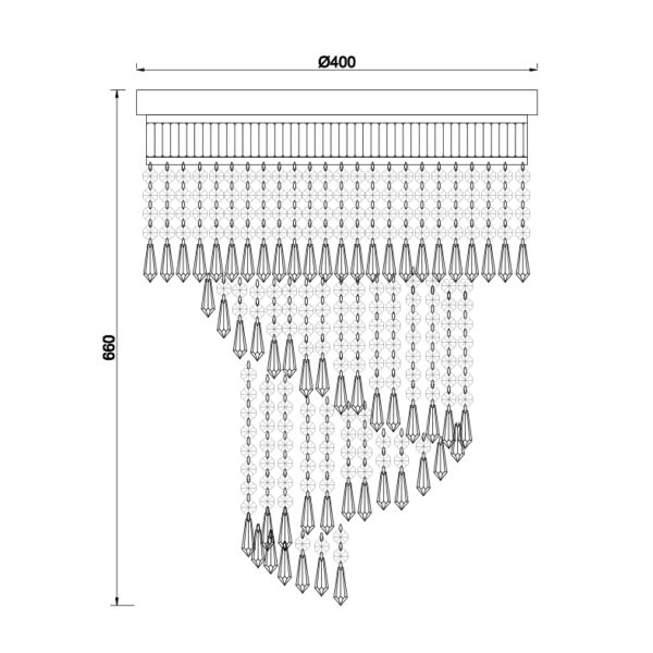 Κρεμαστό Φωτιστικό 7ΧΕ14 Σατέν Νίκελ Μέταλλο + Κρύσταλλο ACA DECOR  – DLA12227
