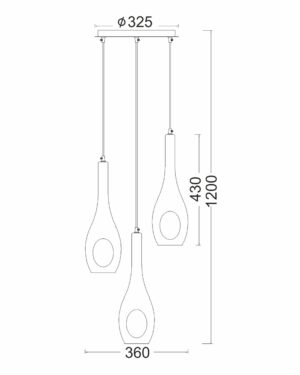 Κρεμαστό Φωτιστικό 3ΧΕ14 Ροζέτα Μεταλλικό Χρώμιο Λευκό Γυαλί Με Ανοίγματα ACA DECOR- DLA5203A