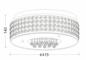 Φωτιστικό Οροφής 5ΧG9 Μεταλλικό Χρώμιο με Κρύσταλλα & Αμμοβολή Γυαλί ACA DECOR – DLA6195G
