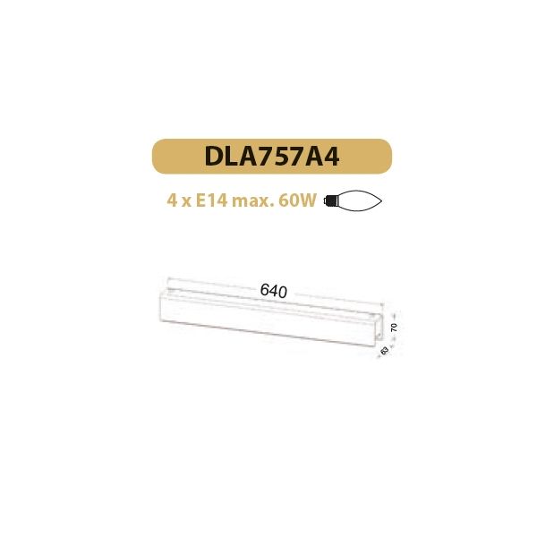 Απλίκα Φωτιστικό Τοίχου 4XE14 Γυαλί Αμμοβολή ACA DECOR   – DLA757A4