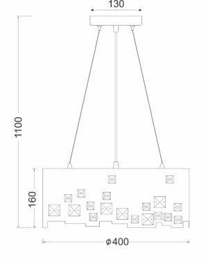 Κρεμαστό Φωτιστικό 3XE27 Μεταλλικό Λευκό με Κρύσταλλα ACA DECOR  – DLA7983