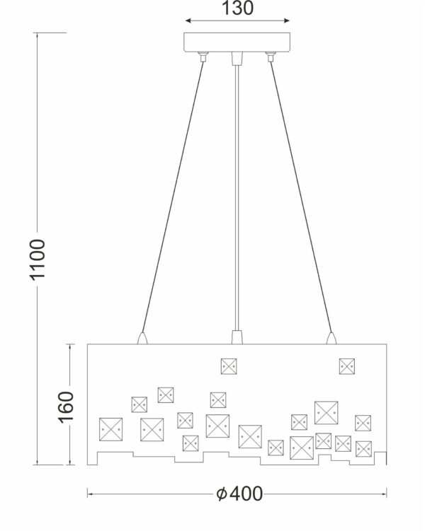Κρεμαστό Φωτιστικό 3XE27 Μεταλλικό Λευκό με Κρύσταλλα ACA DECOR  – DLA7983