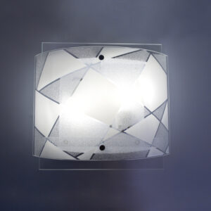 Επιτοίχιο – Οροφής 2ΧΕ27 Λευκό + Διάφανο + Χρώμιο Διπλό Γυαλί ACA DECOR   – DLA977CL