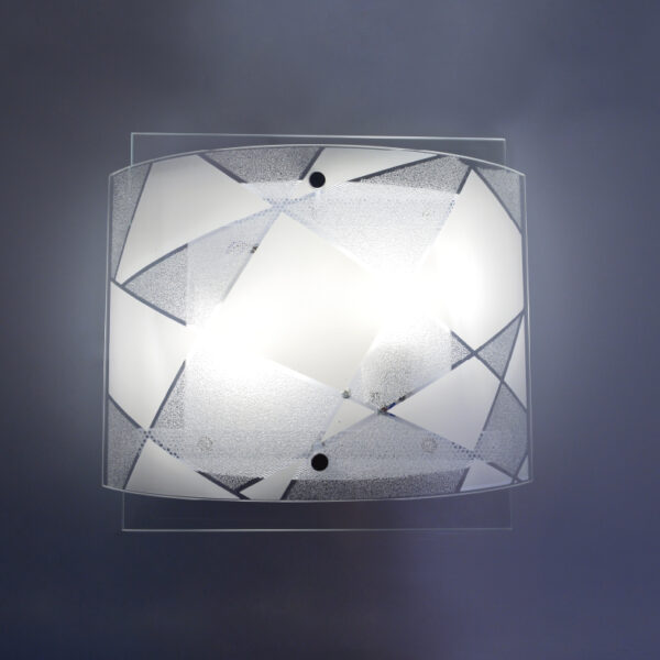 Επιτοίχιο – Οροφής 2ΧΕ27 Λευκό + Διάφανο + Χρώμιο Διπλό Γυαλί ACA DECOR   – DLA977CL