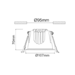 Χωνευτό Φωτιστικό Λευκό Φ107 LED COB 20W 3000K 2200lm 40° IP44 ACA – DOL2030
