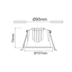 Χωνευτό Φωτιστικό Λευκό Φ107 LED COB 20W 3000K 2200lm 40° IP44 ACA – DOL2030