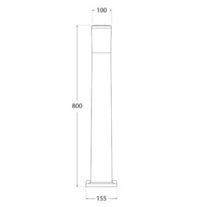 Φωτιστικό Κολωνάκι Δαπέδου  Fumagalli IP55 ΓΚρι  – DR2.575.LYF1L