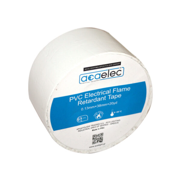 ΤΑΙΝΙΑ ΜΟΝΩΤΙΚΗ PVC ACAELEC ΛΕΥΚΗ 0.13mmx38mmx20yds/18,3m ACA – DY00000031