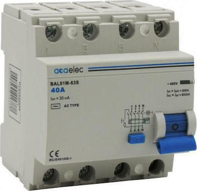 Ρελέ Ράγας Διαρροής 63A Τετραπολικό  ACA – DY02030043