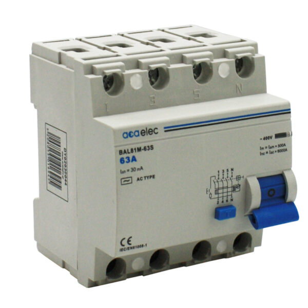 Ρελέ Ράγας Διαρροής 63A Τετραπολικό ACA – DY02030044