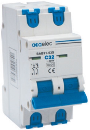 Ασφάλεια Αυτόματη Καμπύλης C 10Α  2P 6kA 2M ACA – DY02060320