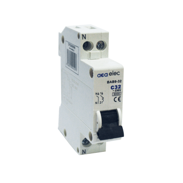 Ασφάλεια Αυτόματη Καμπύλης C 32Α 1P+N 3kA 1M ACA – DY02080006