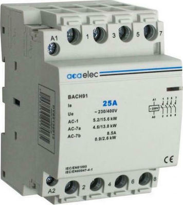Ρελέ Ράγας Ισχύος 40A 4NO 230V 3M ACA – DY02130014