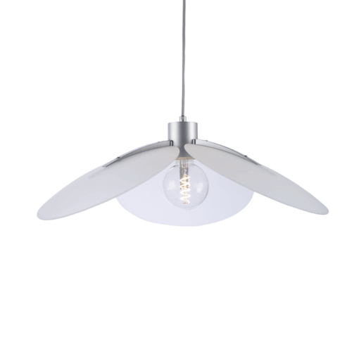 ACA DECOR   κρεμαστό φωτιστικό 1xE27 σε ασημί με λευκό χρώμα – EF21P158SW