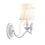ACA DECOR  – Επιτοίχιο Φωτιστικό 1ΧΕ14 Μεταλλικό Λευκό/Χρυσό + Λευκό Αμπαζούρ 29Χ14Χ29cm