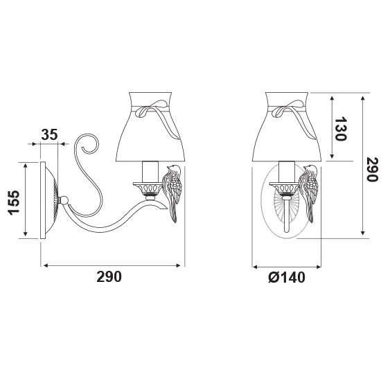 ACA DECOR  – Επιτοίχιο Φωτιστικό 1ΧΕ14 Μεταλλικό Λευκό/Χρυσό + Λευκό Αμπαζούρ 29Χ14Χ29cm