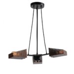 ACA DECOR   – Κρεμαστό Φωτιστικό 3ΧΕ27 Μεταλλικό Μαύρο + Χάλκινο Πλέγμα Φ60ΧΗ77cm