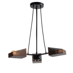 ACA DECOR   – Κρεμαστό Φωτιστικό 3ΧΕ27 Μεταλλικό Μαύρο + Χάλκινο Πλέγμα Φ60ΧΗ77cm