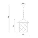 ACA DECOR   – Κρεμαστό Φωτιστικό 1ΧΕ27 Μεταλλικό Μαύρο + Γυαλί 26Χ26cm –  EG166201PB