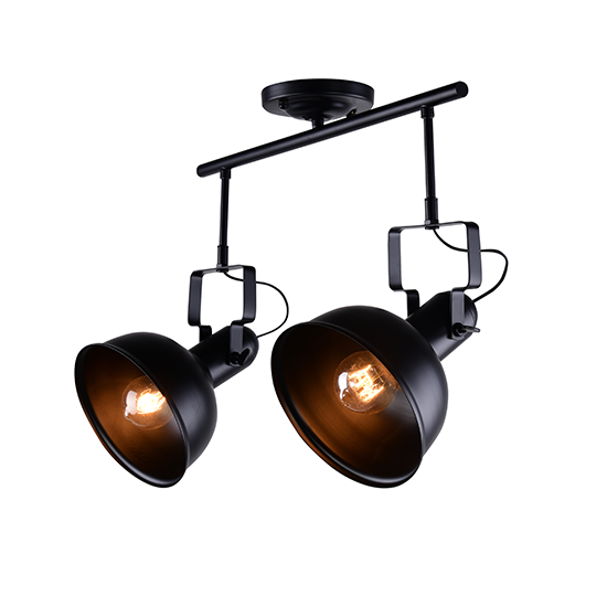 ACA DECOR   – Οροφής Φωτιστικό 2ΧΕ27 Μεταλλικό Μαύρο  Φ18X54XH41cm