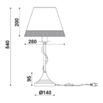 ACA DECOR   – Επιτραπέζιο1ΧΕ14 Μεταλλικό Μαύρο+Ασπρόμαυρο Αμπαζούρ Φ28ΧΗ54cm
