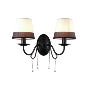 ACA DECOR   – Επιτοίχιο 2ΧΕ14 Μεταλλικό Μαύρο+Ασπρόμαυρο Αμπαζούρ + Κρύσταλλο EG167282WBW