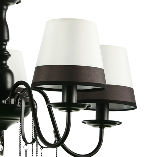 ACA DECOR  – Επιτοίχιο 1ΧΕ14 Μεταλλικό.Μαύρο+Ασπρόμαυρο Αμπαζούρ + Κρύσταλλο 25Χ15Χ21cm