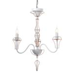 ACA DECOR   – Κρεμαστό Φωτιστικό 3ΧΕ14 Μεταλλικό Λευκό + Χρυσό Σύρμα Φ55ΧΗ109cm