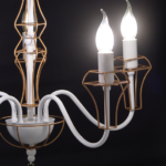 ACA DECOR   – Κρεμαστό Φωτιστικό 3ΧΕ14 Μεταλλικό Λευκό + Χρυσό Σύρμα Φ55ΧΗ109cm