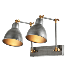 ACA DECOR   – Επίτοιχο Φωτιστικό 2ΧΕ27 Μεταλλικό Μαύρο-Ασημί Βραχίονας 39Χ30Χ36cm