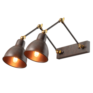 ACA DECOR   – Επίτοιχο Φωτιστικό 2ΧΕ27 Μεταλλικό Σκουριά Βραχίονας 39Χ30Χ36cm