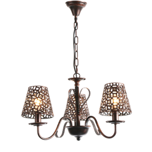 ACA DECOR   – Κρεμαστό Φωτιστικό 3ΧΕ14 Μεταλλικό Μαύρο-Χάλκινο Φ55ΧΗ85cm