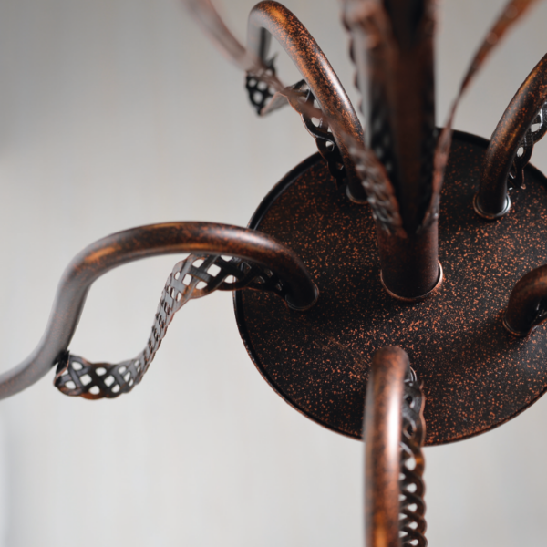 ACA DECOR   – Κρεμαστό Φωτιστικό 3ΧΕ14 Μεταλλικό Μαύρο-Χάλκινο Φ55ΧΗ85cm